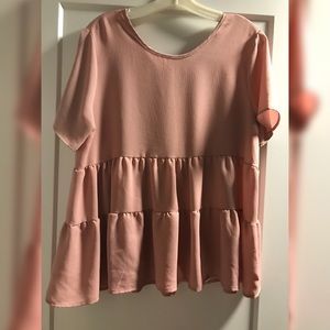 Blush baby doll top